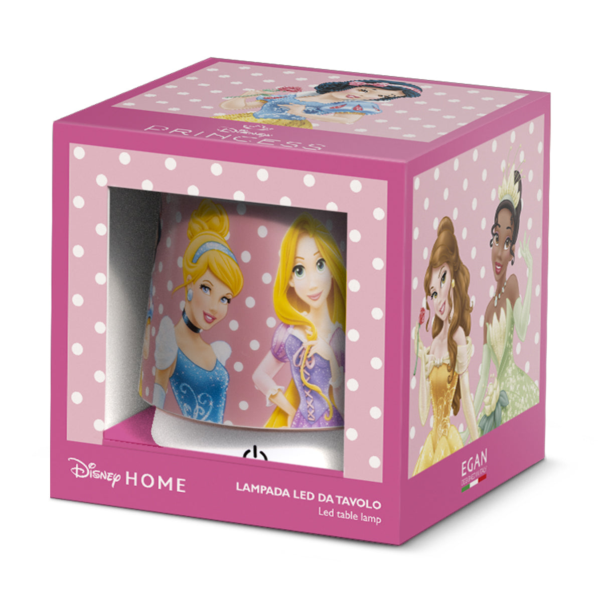 Egan Disney LED Table Lamp – Princesses Tales Collection, USB Rechargeable with Telescopic Stand (Red, 11.5x11.5cm)