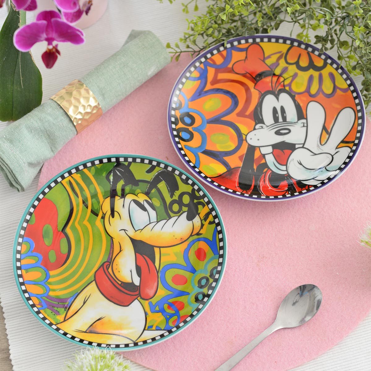 SET 6 MIXED DESSERT PLATES F&E D19.