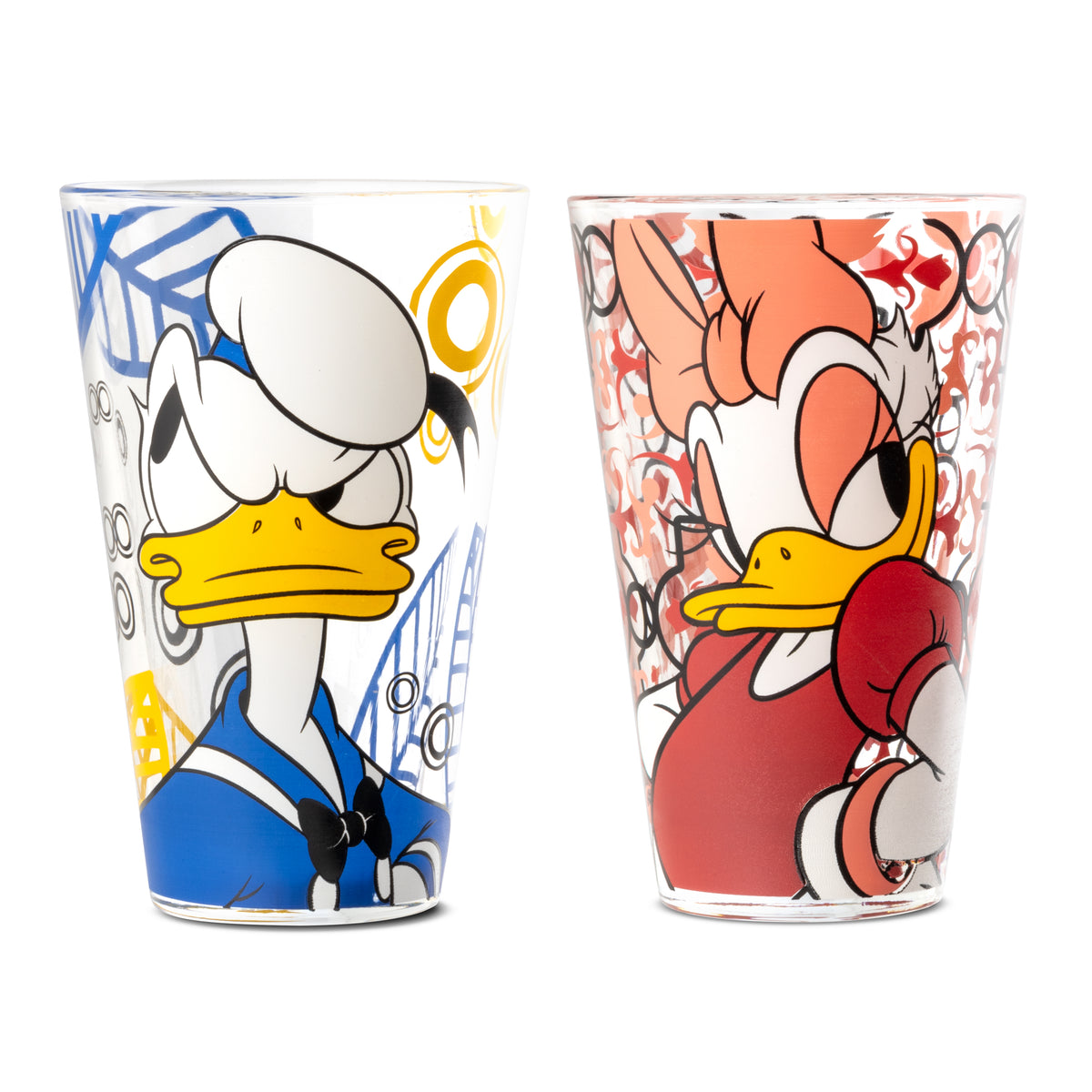 SET 2 PCS GLASS DONALD E DAISY Forever & Ever ML 310.