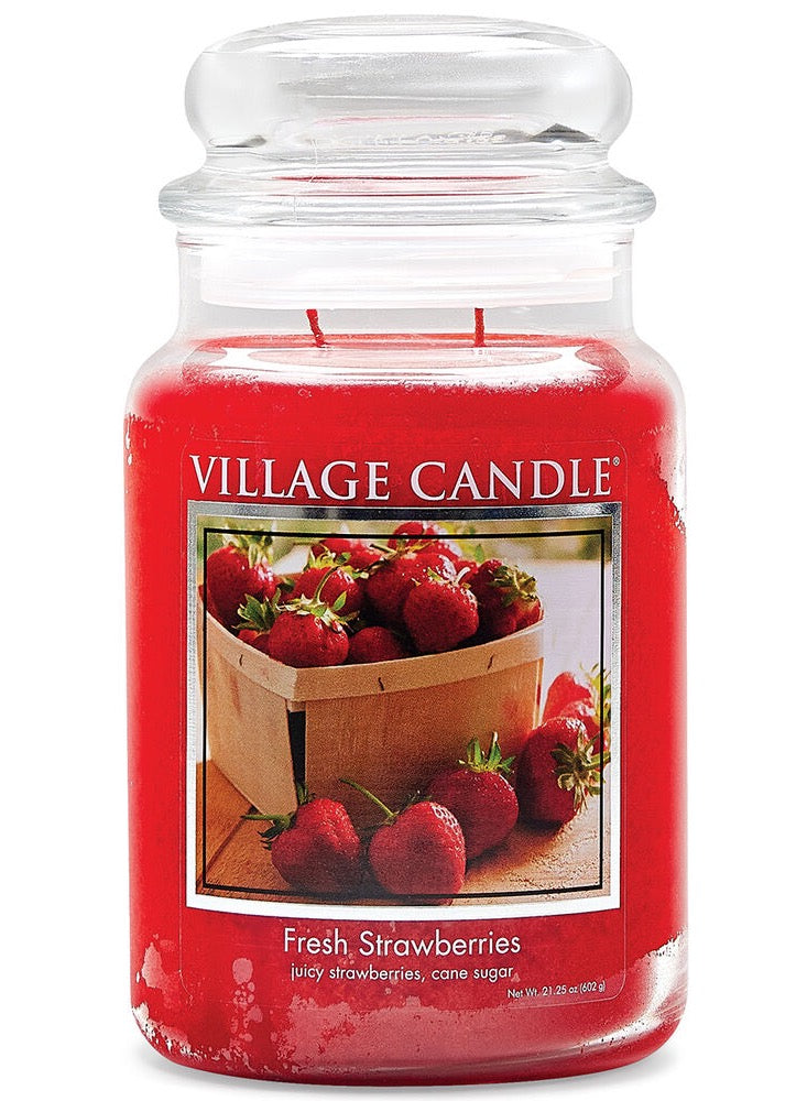 Village Candle Fresh Strawberries Large.