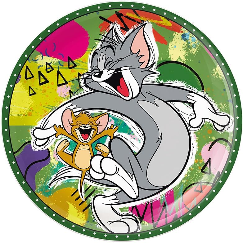 Egan Tom & Jerry Dessert Plate 19cm – Porcelain Plate for Tom & Jerry lovers – Microwave & Dishwasher Safe – Fun Snack Plate for Breakfast, Fruit & Cake – Tableware.