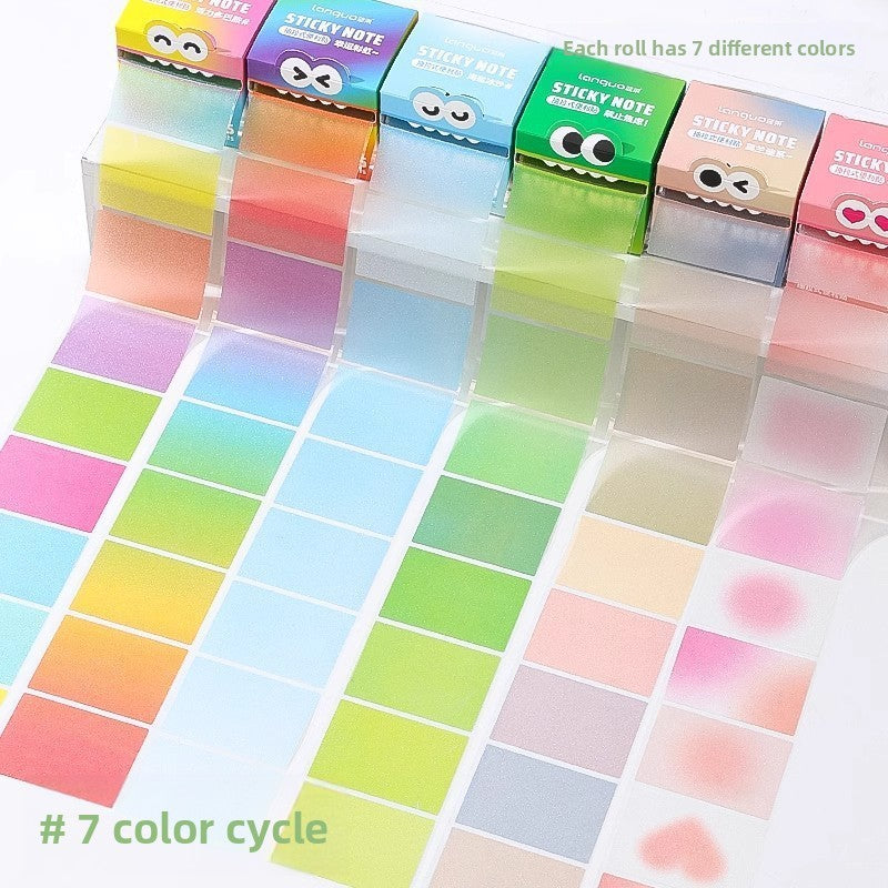 Monster Pattern Sticky Notes – 105 Translucent Pearl Sheets | Pull-Out Dispenser | 6 Blue Shades