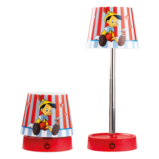 Egan Disney LED Table Lamp – Pinocchio Tales Collection, USB Rechargeable with Telescopic Stand (Red, 11.5x11.5cm)