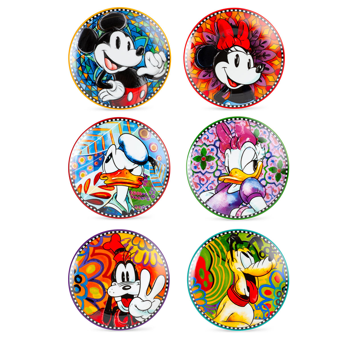 SET 6 MIXED DESSERT PLATES F&E D19.