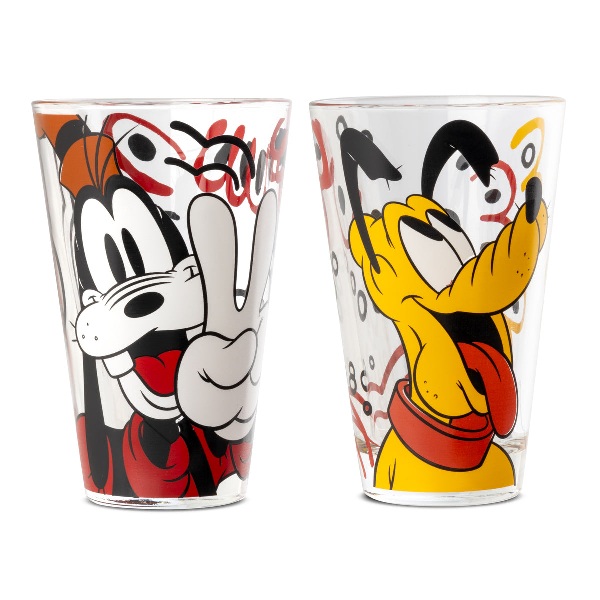 SET 2 PCS GLASS GOOFY E PLUTO Forever & Ever ML 310.
