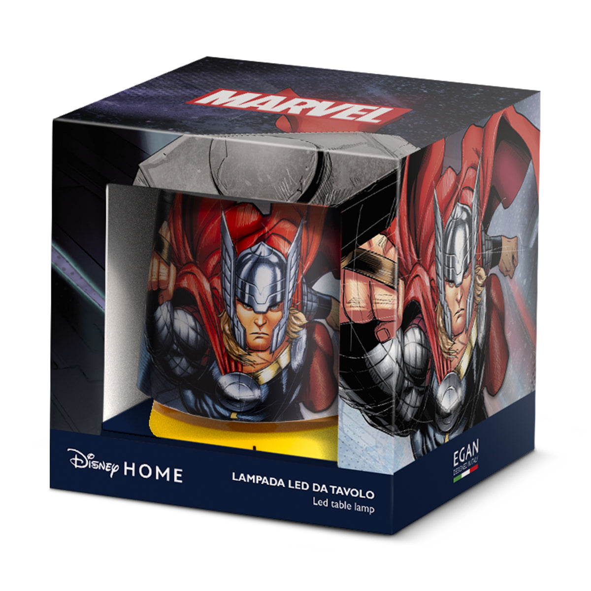 Egan Marvel Thor LED Table Lamp – USB Powered, Adjustable Height 10–27cm, Warm Light Superhero Desk Lamp