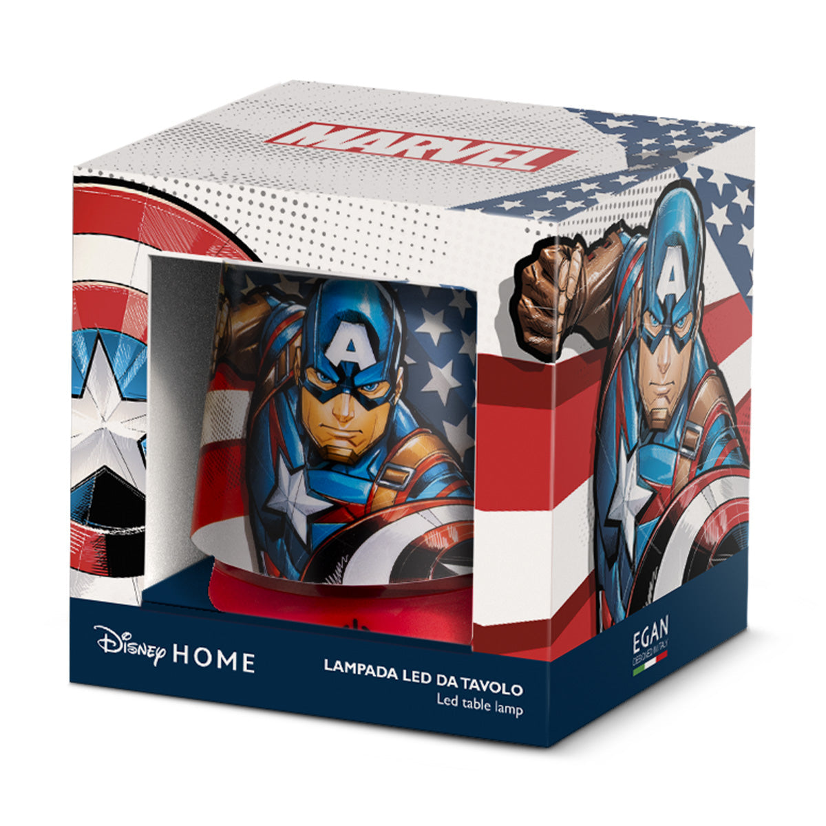 EGAN Marvel Captain America LED Table Lamp | USB Powered