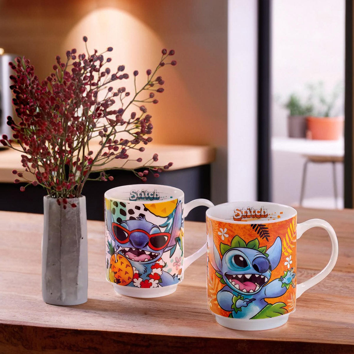 Stackable mug Stitch Orange 350 ml.