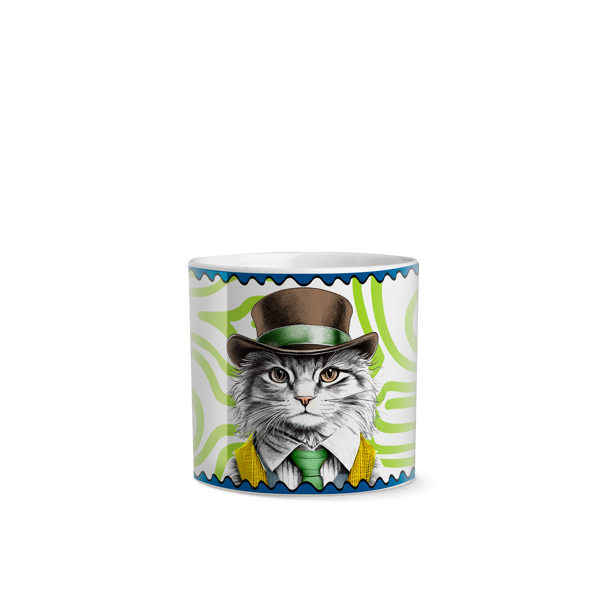 Egan Human Essence Cachepot – Cat ‘Independence’ Small Indoor Plant Pot for Succulents & Desk Décor (7x7cm)