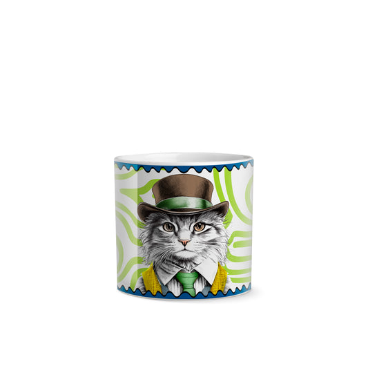 Egan Human Essence Cachepot – Cat ‘Independence’ Small Indoor Plant Pot for Succulents & Desk Décor (7x7cm)