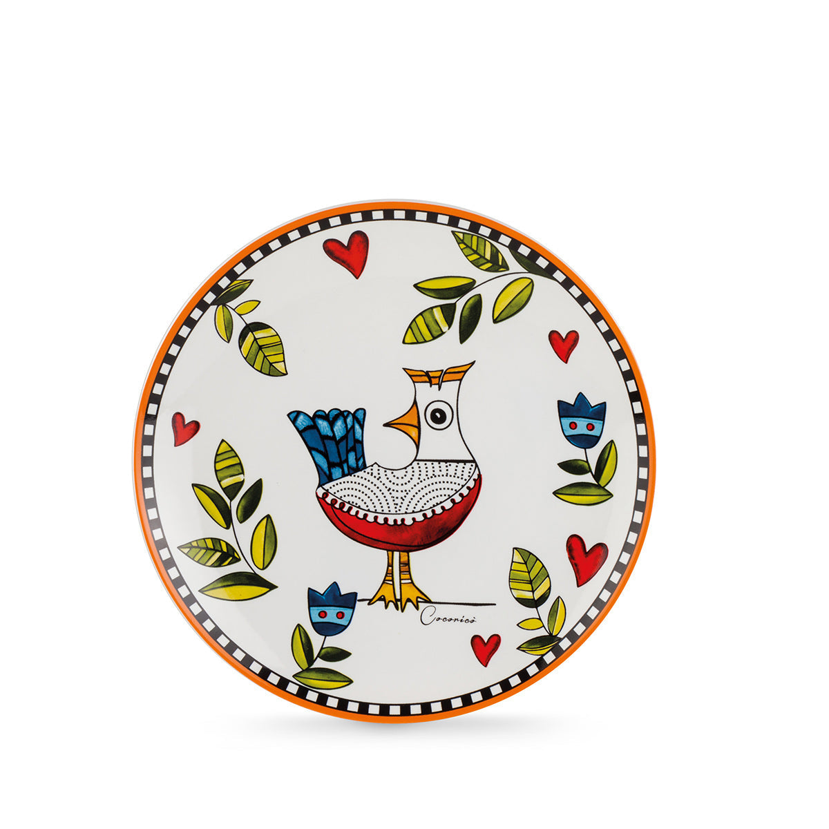 Egan Coccoricò Dessert Plates – Set of 6 Ceramic Plates for Dessert & Fruit Serving (Orange, 19cm)