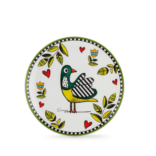 Egan Coccoricò Dessert Plates – Set of 6 Ceramic Plates for Dessert & Fruit Serving (Green, 19cm)
