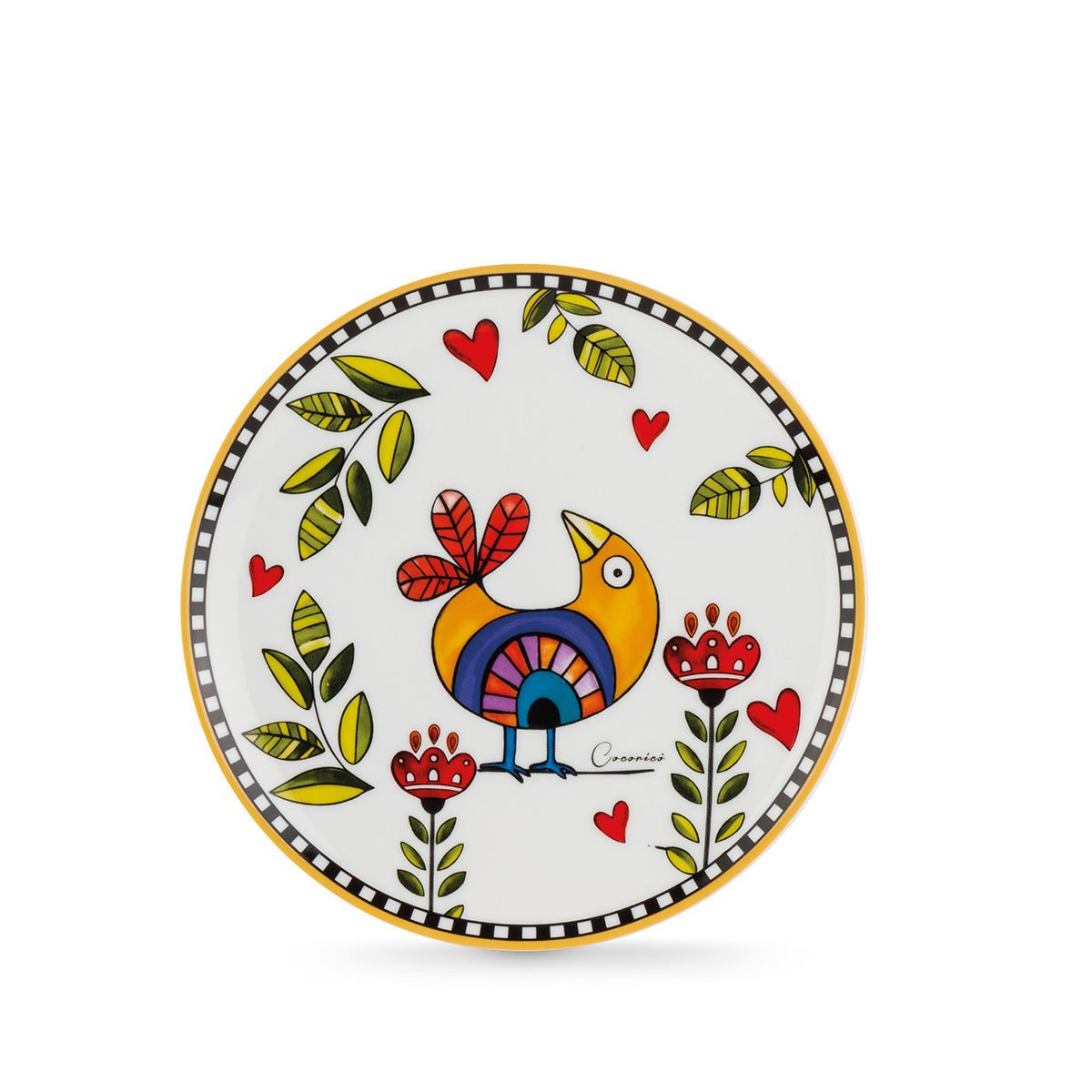 Egan Coccoricò Dessert Plates – Set of 6 Ceramic Plates for Dessert & Fruit Serving (Yellow, 19cm)