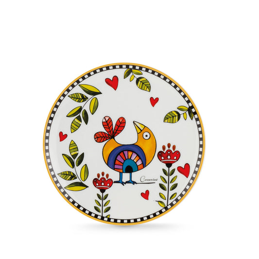 Egan Coccoricò Dessert Plates – Set of 6 Ceramic Plates for Dessert & Fruit Serving (Yellow, 19cm)