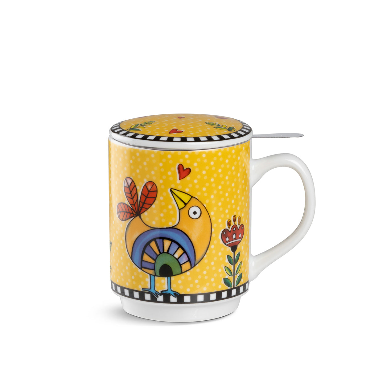 Egan Coccoricò Infusion Mug with Steel Filter – Herbal Tea Cup 350ml (Yellow)