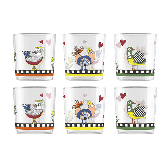 Egan Cocorico 6-Piece Drinking Glass Set 350ml – Water & Juice Glasses for Kitchen, Dining Table & Everyday Use