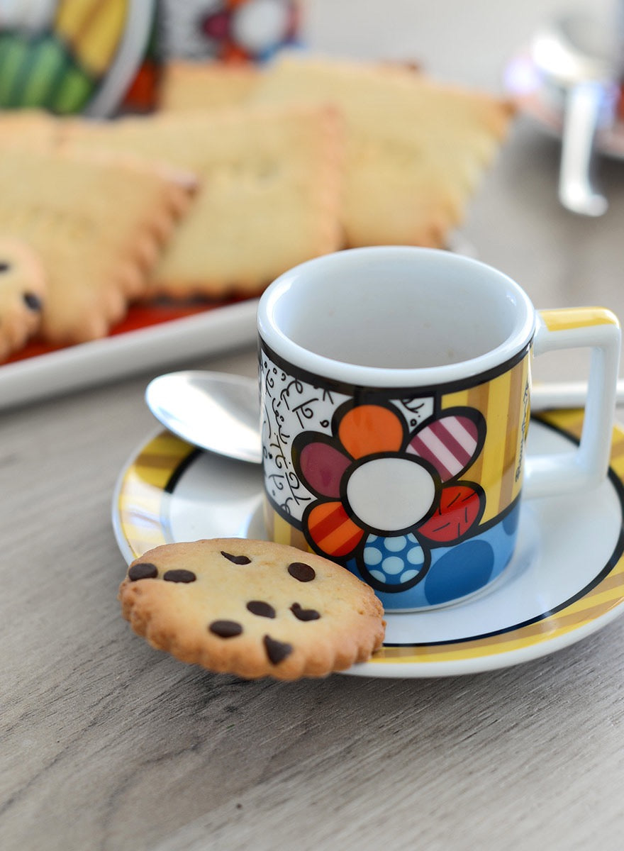 Set 2 Espresso Cups With Saucers Britto Heart ml 90.