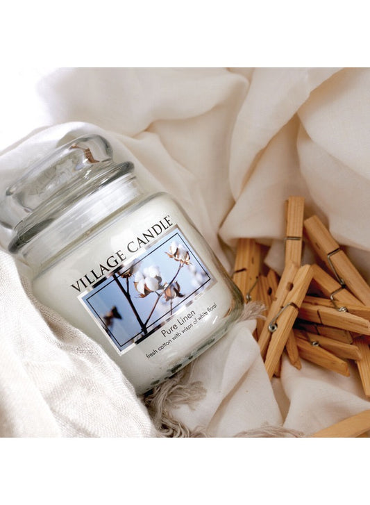 Village Candle Pure Linen Fresh Cotton Medium.