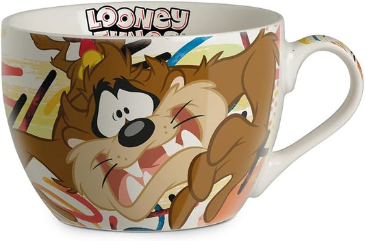 Egan Looney Tunes Breakfast Mug 480ml – New Bone China Cartoon Mug – Dishwasher & Microwave Safe – Official Looney Tunes Collectible Cup (TAZ).