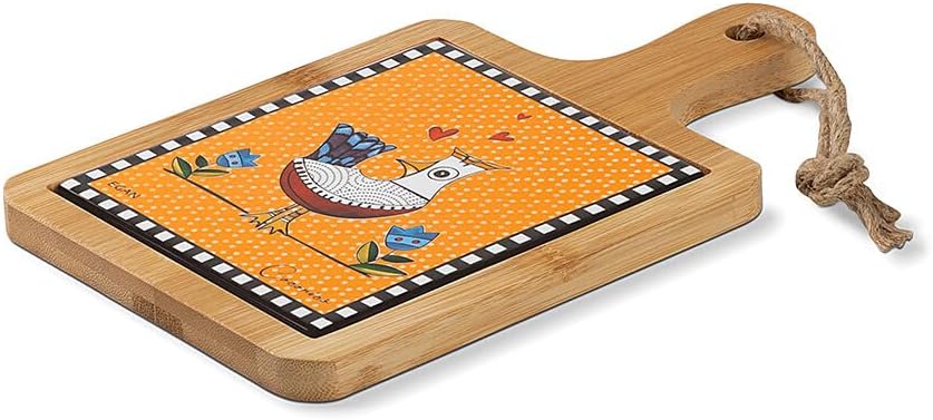 Egan Chopping Board Cocoricò Orange 24x15 CM – Premium Wood and Ceramic.
