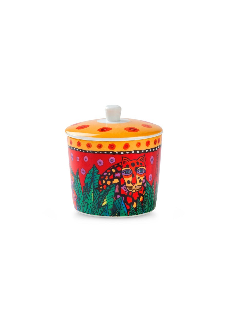 Sugar Bowl Laurel Burch Jungle Red.
