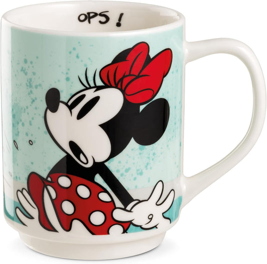 Egan Minnie Mouse Stackable Mug 350ml – Porcelain Coffee Cup | Disney “Minnie I Am” Collection | Blue Design | Microwave & Dishwasher Safe | Cute Gift for Coffee & Tea Lovers (TURQUOISE).