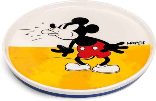 Egan Mickey Mouse Side Plate – 20cm Round Dessert Plate in YELLOW | New Bone China | Microwave & Dishwasher Safe | Disney Dinnerware Collection (YELLOW).