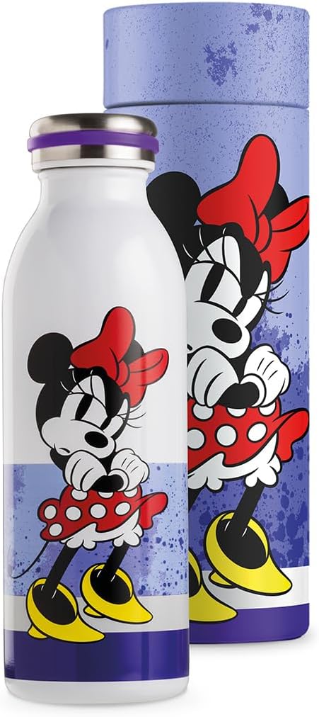 Egan Minnie Mouse I AM Water Bottle 500ml – Premium Stainless Steel Bottle for Hot & Cold Drinks | Leak-Proof, Stylish & Durable (PURPLE).