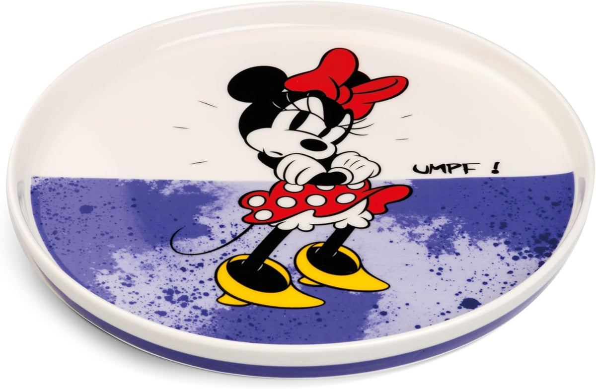 Egan Minnie Mouse Side Plate – 20cm Round Dessert Plate in PURPLE | New Bone China | Microwave & Dishwasher Safe | Disney Dinnerware Collection (PURPLE).