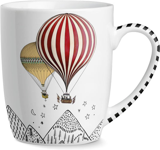 EGAN Giramondo Porcelain Mug 420ml – Large Coffee & Tea Mug (Mountains)