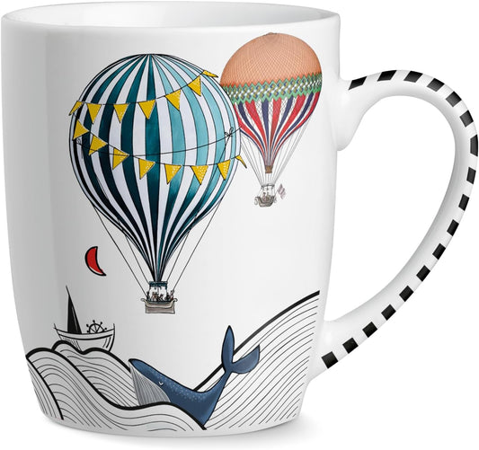EGAN Giramondo Porcelain Mug 420ml – Large Coffee & Tea Mug (Sea)