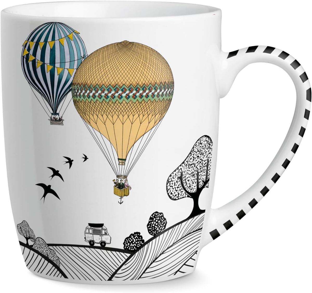 EGAN Giramondo Porcelain Mug 420ml – Large Coffee & Tea Mug (Hills)