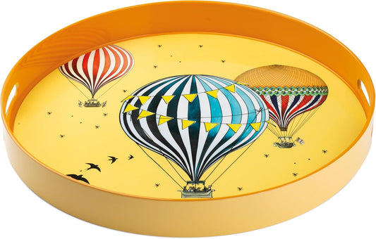EGAN Giramondo Round Serving Tray 37.5cm – Porcelain with Handles (Yellow)