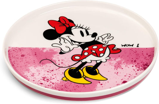 Egan Minnie Mouse Side Plate – 20cm Round Dessert Plate in PINK | New Bone China | Microwave & Dishwasher Safe | Disney Dinnerware Collection (PINK).