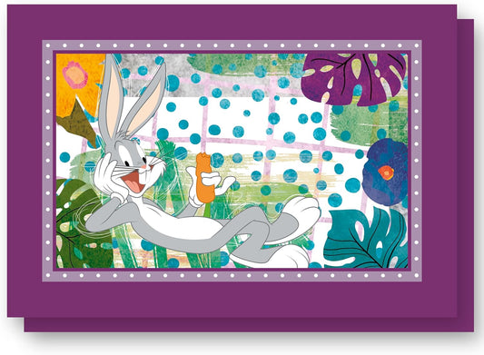 Egan Looney Tunes 2-Piece Cotton Placemats Set – 45x30cm Reusable Table Mats for Looney Tunes Lovers – Dining Decor – Washable Fabric Kitchen Placemats (BUGS BUNNY).