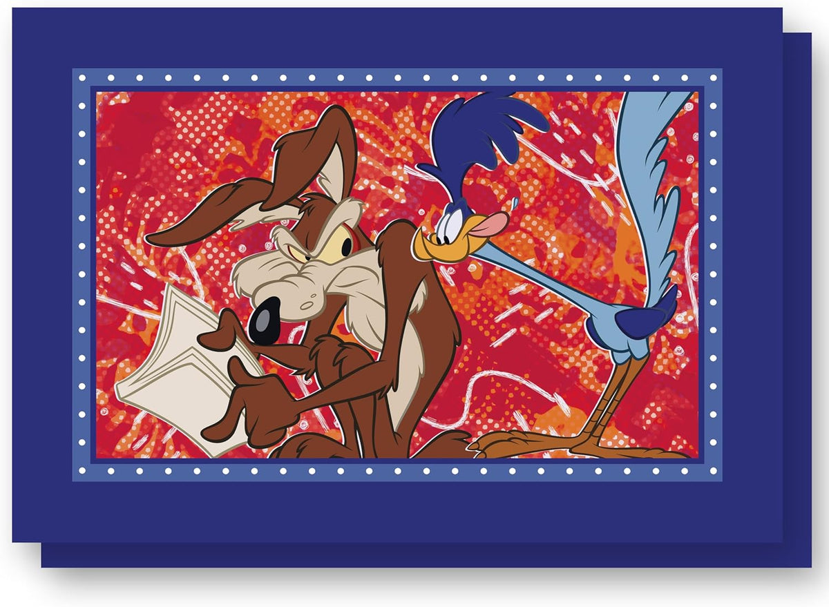 Egan Looney Tunes 2-Piece Cotton Placemats Set – 45x30cm Reusable Table Mats for Looney Tunes Lovers – Dining Decor – Washable Fabric Kitchen Placemats (WILE E. COYOTE AND THE ROAD RUNNER).