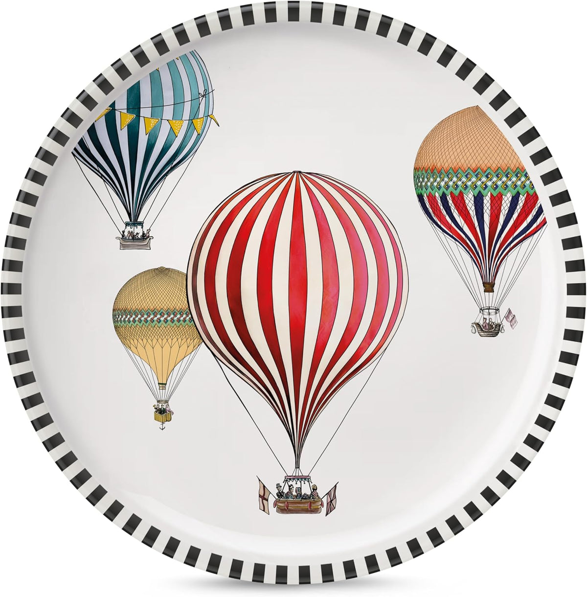 EGAN Giramondo Serving Plate 30.5cm – Large Porcelain Platter with Striped Rim