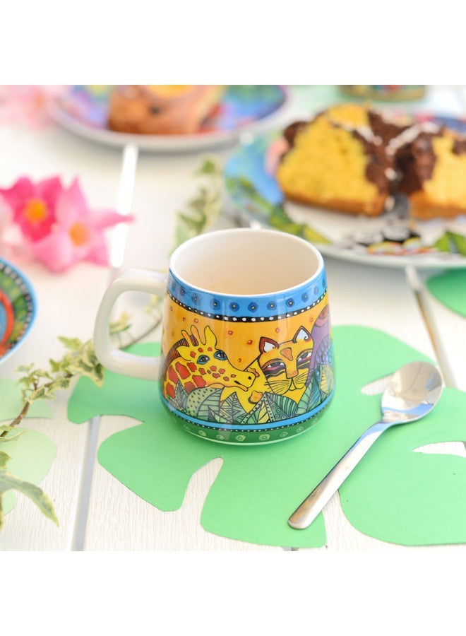 Set 2 Mugs Laurel Burch Jungle Yellow.