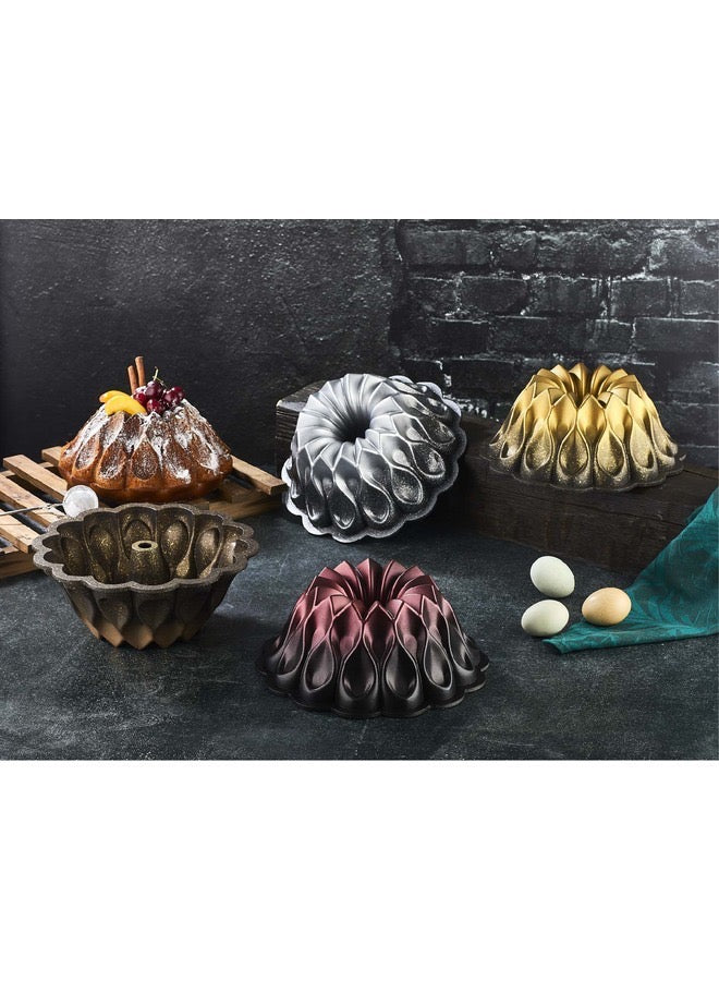 Granite Cake Mould 26 cm Die Cast Volcano Gold.