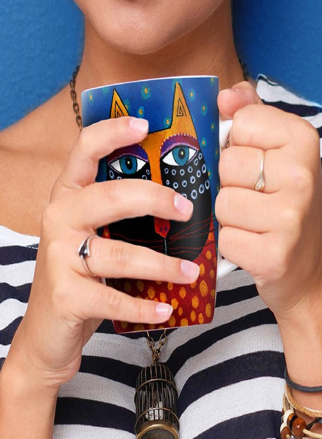 Mug Blue Laurel Burch Fantastic Felines.