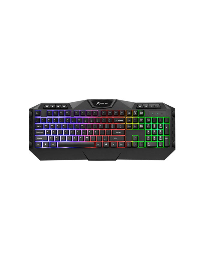 Gaming  Bundle 3 in 1 comb 7D wired mouse  6400DPI with multimedia Rgb  keyboard and Soft mousepad.